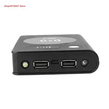 5x 18650 Batérie DIY Qi Bezdrôtovú Nabíjačku Duálny USB Nabíjačka Power Bank Box Prípade K1AF