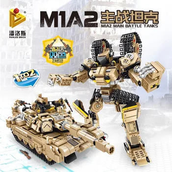 Vojenské vojny zbraň Challenger M1A2 Hlavné Bojové Tanky Creative Building Blocks Moc Technológie Diy Vzdelávacie Hračky Pre Deti,