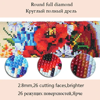 DPF plné kolo zvierat leopard Diamond výšivky diamond cross stitch mozaiky diy diamond maľovanie domov, domov Dekoratívne maľby