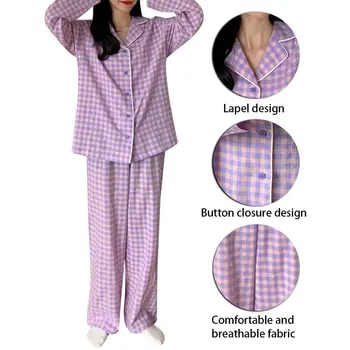 Kórea Javorový List Pajama Sady Ženy Gázy Bavlna, Dlhý Rukáv Bežné Sleepwear Ženy Pyžamá Letné Hot Predaj 2021