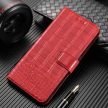 Prípade Flip Luxus pre Sony Xperia XA3 / Xperia 10 puzdro Peňaženky Krokodíla textúry Kože Knihy Telefón Coque
