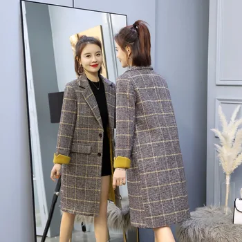 Retro koberčeky vlny kabát žena dlhej časti 2018 nové jar a na jeseň kórejský móda bola tenké a hrubé vlnené kabát príliv TB1503