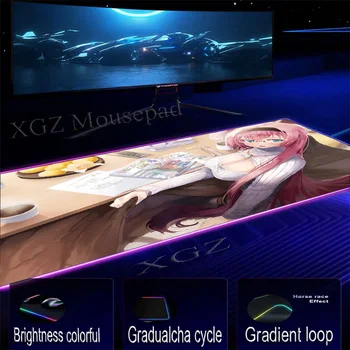 XGZ Anime Sexy Veľké Prsia Roztomilý Dievča Veľké RGB Herné Podložka pod Myš Lockedge Office Počítač, písací Stôl Mat Non-slip Lol Dota Hráč