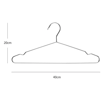 Ramienka z Nehrdzavejúcej Ocele 40 cm 20Pcs Vešiaky na Oblečenie Štandardné Drážkou Vešiak Úspora Priestoru