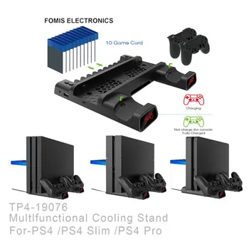 Pre PS4 Chladiaci Ventilátor Chladiča Základňa Vertikálne Nabíjací Stojan Dual Regulátor Nabíjania Dock pre PS4 PS4/SLIM/PRO dropshipping