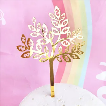Nový Dolár Strom Svadobné Akryl Tortu Vňaťou Peniaze Listy Akryl Cupcake Vňate Na Narodeninovej Party Cake Dekorácie Baby Sprcha
