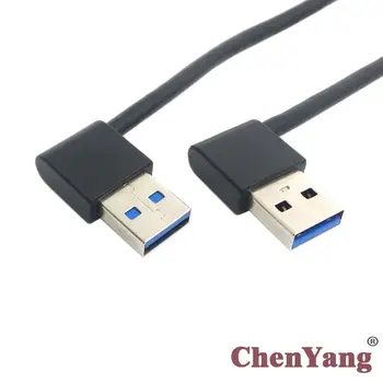 CY Chenyang Male USB 3.0 Typ A 90 Stupňov Doľava Zahnutá Doprava Šikmého Predlžovací Kábel 50 cm