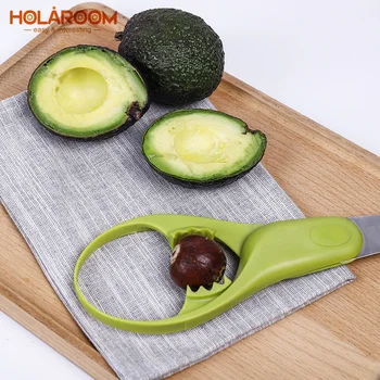 Holaroom Multifunkčné Bambucké nôž Avokádo Slicer Nehrdzavejúcej ocele Ovocie Strihací Nôž Corer Oddeľovač Dužiny Užitočný Gadget Kuchyňa