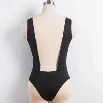 Bikini 2020 Zips Nízke Hrudníka Plavky Jednodielne Plavky Ženy Backless Jednofarebné Plavky Kombinézu Pláž, Kúpanie Oblek Plávať