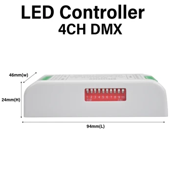 Rgb controller Mini 4CH led Controller DC9-24V led stmievač, použitie pre led Pásy Svetla DMX512 led pásy radič