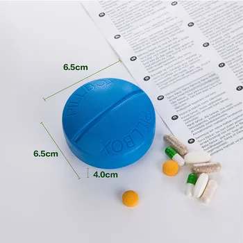 Mini 4 Slot Zdravé Starostlivosti Pilulku Poli Medicíny Drogy Tablet Držiteľ Zoradiť Skladovanie Prípade Kolo Úložný Box Organizátor Pilulku Kontajner