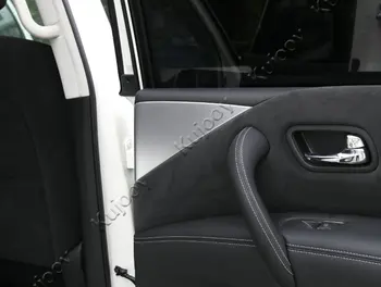 Interiér Matt Predné Zadný Trojuholník Panel Kryt Dekor Rám Orezania Na Nissan Patrol 2017+ ABS Auto Chróm Styling