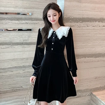 Japonský Kawaii Dievča linky Sladké Lolita Šaty Vintage Čipky Bowknot Viktoriánskej Šaty Gothic Lolita OP dlhý rukáv