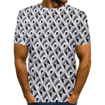 Pánske Abstraktné Tričko 3D Tlač T-Shirt Lete Psychedelic Grafické Tees Vzor Topy