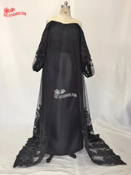 2019 arabský štýl prichádza nové večerné šaty dlhé rukávy s vlakom vysokej kvality bling bling večerné šaty vyrobené v číne XD-18