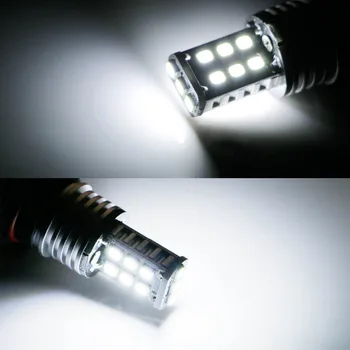 2x 2835 15SMD 360 Stupeň 1156 LED Žiarovka Záložné Svetlá 7506 1141 P21W 1003 BA15S Canbus LED Reverzné Svetlá Žiarovka, Biela 6000K