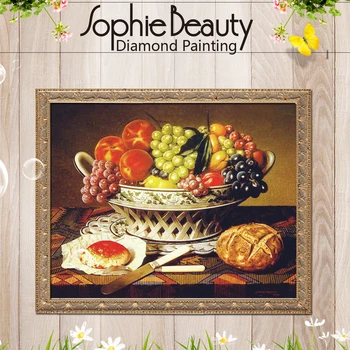 Sophie Krásy Diy Diamond Maľovanie Cross Stitch Vyšívanie, Výšivky Nastaviť Raňajky Ovocie Doska Námestie Remeselníci Mozaiky Auta