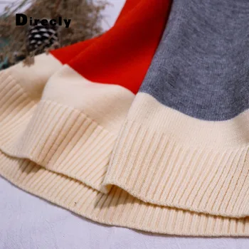 Direcly2018 nové candy farebný pulóver sveter žien bežné farby zodpovedajúce dlhý rukáv pulóver sveter jeseň dámy sveter