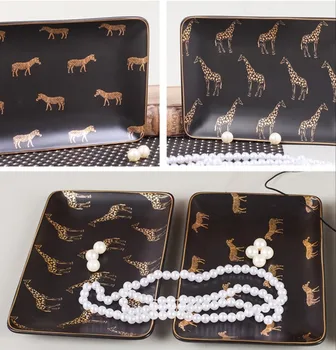 Keramické skladovanie zásobník šperky box denný zásobník výstava zásobník Valentine darček zebra