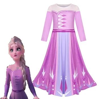 Elsa šaty princezná dievča oblečenie, deti šaty pre dievčatá dlho vestido elza súbory na plášť vyplniť kostým fantasia deguisement enfant batoľa
