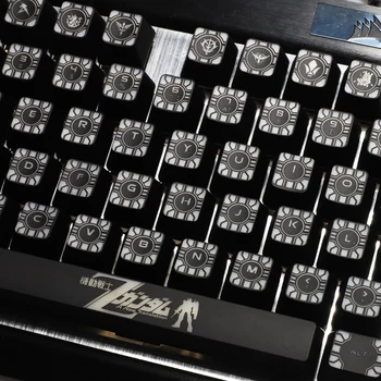 1 nastavte high-end podsvietený keycap pre GUNDAM mechanické klávesnice čierna diera povlak key cap Corsair K70 K95 Razer Cherry