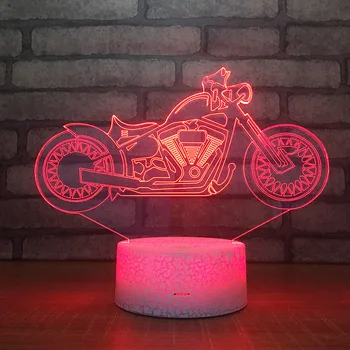 Motocykel 3D LED RGB Nočné Svetlo 7 Farieb Zmeniť Stôl Svetlo Akčné Figúrky 075 Chlapci Dievčatá Vianočné Hračky