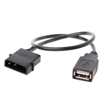 30 cm PC Interné 5V 2-Pin IDE Molex Na USB 2.0 Typu Žena Napájací Adaptér Kábel X6HA