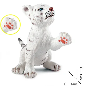 4 Štýly Simulácia Biely Tiger Zvierat Obrázok Zberateľskú Hračky Voľne Žijúcich Zvierat Akčné Figúrky Deti Plastové Hračky Cementu