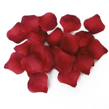 100ks, okvetné lístky Ruží umelé kvety, svadobné Dekorácie - Postupné Červená
