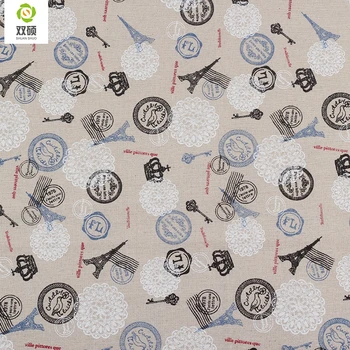 Prenos Veža Vzor Bavlnená posteľná Bielizeň Metrové Textílie DIY Dekorácie Textílie Pre Patchwork Opony Vankúše, 155*50 CM M90