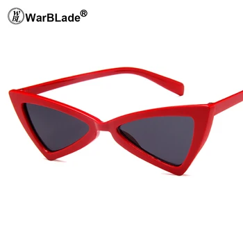 WarBLade Vintage Ženy Slnečné Okuliare Trojuholník Čierne Dámske Slnečné Retro Červená Farba Okuliare Gradient Šošovky Okuliare 5160