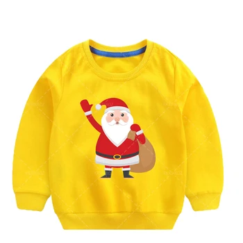 Detská mikina bavlna Vianoce, mikiny pre dievčatá chlapci topy deti Hoodies Batoľa Santa Claus Tlač oblečenie 2-10 Rokov