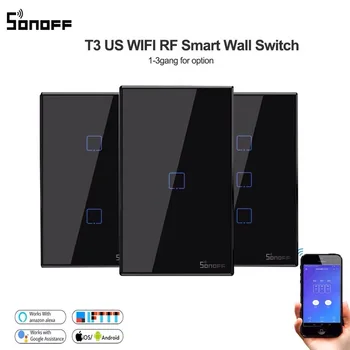 SONOFF T3 Smart Panel WiFi Prepínač NÁS Alexa Domovská stránka Google Voice Smarthome eWeLink App Riadenie Smart Home Automation Prepínače
