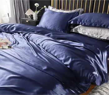 Zelená napodobniť hodvábny satén posteľná bielizeň nastaviť Twin Kráľovná Kráľ Nastaviť 4pcs farbou mäkkú perinu posteľ list obliečky na vankúše Domáce Dekorácie