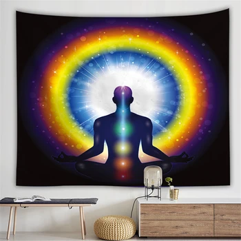 Hviezdne Nebo Buddha Psychedelic Čakra Stene Visí Gobelín Mandala Indickej Hippie Deka Yoga Mat Koľaji Čelo Boho Domova