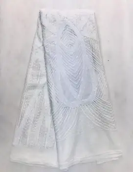 Flitrami čistý Afriky Čipky Tkaniny Vyšívané Afriky francúzskej Čipky a Tylu Textílie 2019 Kábel Nigérijský francúzskej Čipky Textílie