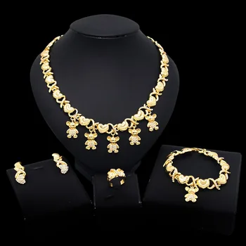 Nový Príchod afriky Svadobné šperky sady Veľkoobchod nigérijský ženy Nesú 18 zlatým Náhrdelníkom nastaviť Dubaj zlaté šperky designer sady