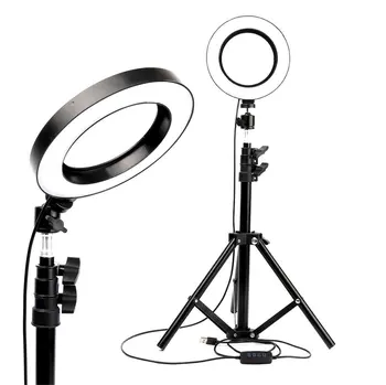 16 cm Krúžok Svetlo + Gimbal + Statív Pre Selfie Telefón Video Pre Live Broadcast Bezdrôtové Led Selfie Fotografie Stlmiť Svetlo