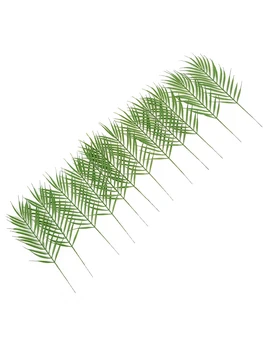 Súbor 12 Umelého Palmového Lístia - 50 cm - Tmavo Zelená Falošné Papradie Rastlín Cycas 50 Cm* 25 Cm Umelého Palmového Lístia