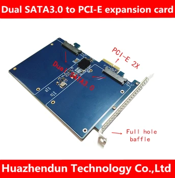 Nový pevný disk urýchľovač karty duálne SATA3.0 PCI-E zrýchlené rozširujúca karta podpora RAID0 / 1 doprava zadarmo