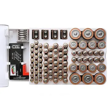 93 Mriežky Kapacita Batérie Tester Úložný Box Meranie Organizátor Prípade Príslušenstvo Transparentné pre AAA AA 9V C D Batérie ACEHE