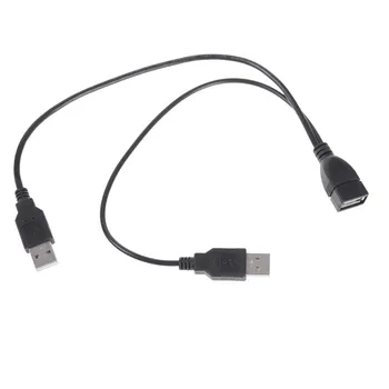 20 cm Predlžovací Kábel Y Splitter Nabíjania pomocou kábla USB Napájací Kábel, Kábel USB 1 Žena 2 Male USB Data Hub Napájací Adaptér