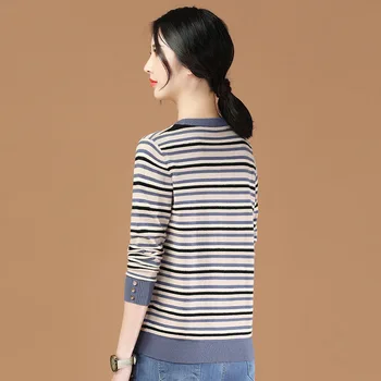 Dámske oblečenie nový príchod okolo krku prekladané dna sveter pre žien jeseň dlhý rukáv Pulóver kórejský veľké veľkosť M L XL