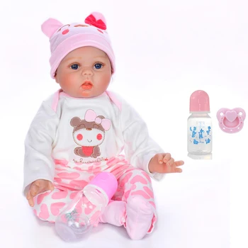 55 cm Bebe Reborn Baby Doll Dievča Oblečenie Silikónové Vinyl Novorodencov živá bábika deti darček