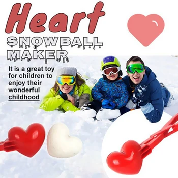 V tvare srdca Zime Snehové Klip Plastové Zábavné Opotrebovaniu snehová guľa Formy guľovačku Formy pre Vonkajšie Deti Hračky