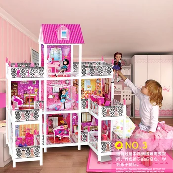 Bertingna Veľkú Hlavu Dievča Bábiku Villa Doll House Set Veľké Darčekovej Krabičke