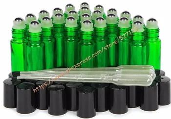 10 ml jasné, sklenené fľaše so sklo/nerez navi+matné zlato hliník(hladké) veko,roll-on/olej/parfémy/deodorant fľašu