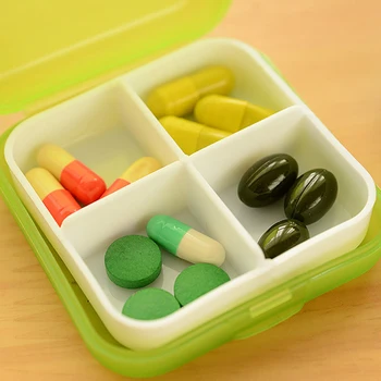 Veľký Výpredaj Prenosné 4 Sloty Zdravie Pilulku Prípade Organizátor Medicíny Box Úložný Prípade Kontajner Cestovné Pilulku Box Farba Náhodný