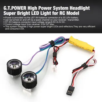 G. T. POWER High Power Systém Svetlometov Super Jasné LED Svetlo / Svetlo pre RC Auta, RC-Crawler v Lietadle Lodné Príslušenstvo