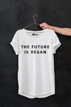 OKOUFEN Budúcnosti je Vegan tričko zábavné, roztomilé tričko tumblr ležérne módne tričká topy list tlač lumbálna streetwear oblečenie